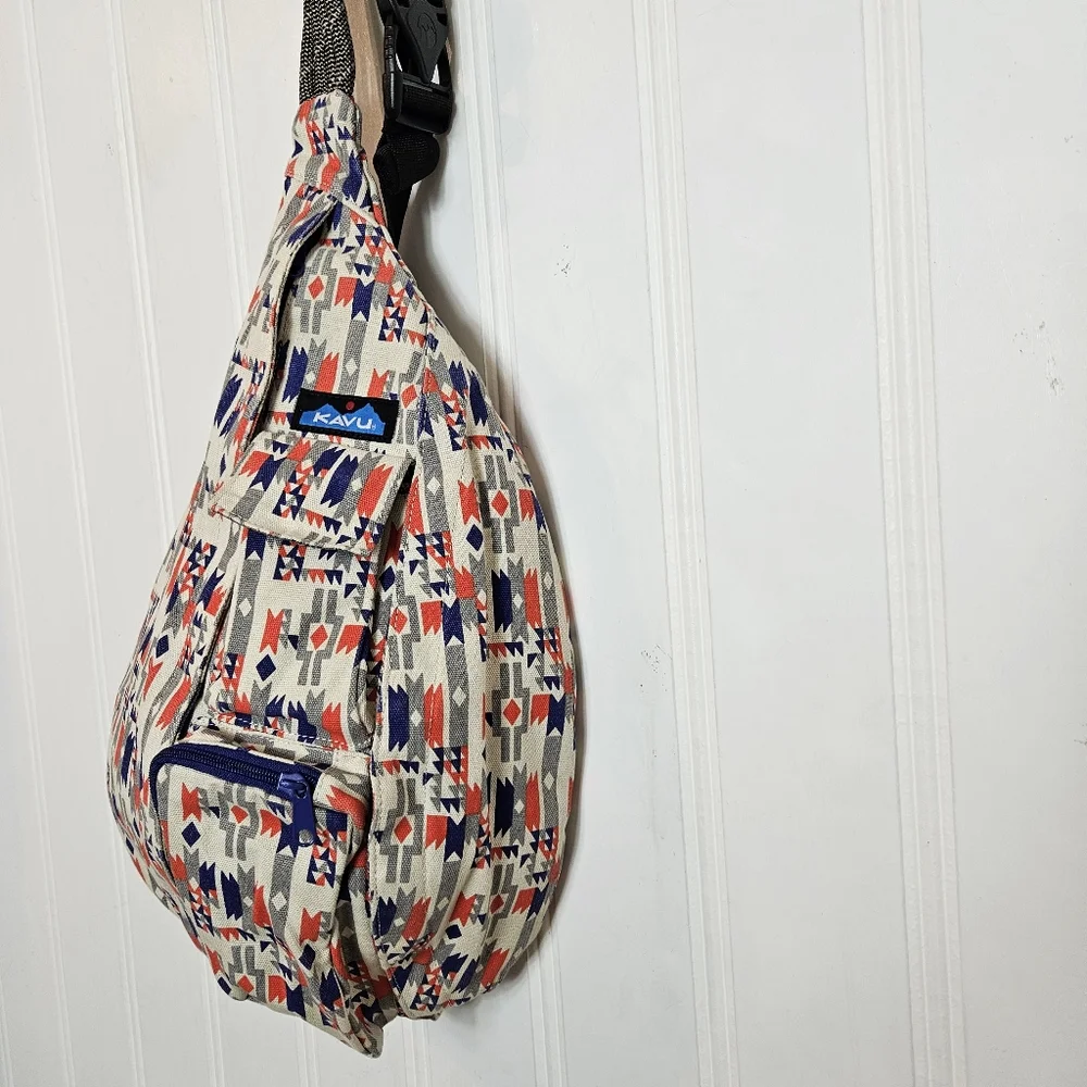 KAVU Rope Sling Bag Cotton Canvas Crossbody Hiking Outdoor Utility Pack